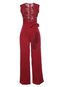 Maxi Slim Western Plain Strappy Jumpsuit (Style V200802)