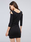 Date Night Bodycon V-neck Plain Asymmetrical Bodycon Dresses (Style V200804)