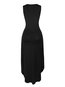 Sexy Asymmetrical V-neck Plain Asymmetrical Maxi Dresses (Style V200808)