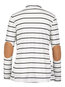 Shawl Collar Loose Travel Look Striped Cotton Sweater (Style V200838)