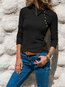 Standard Slim Elegant Plain Polyester Sweater (Style V200841)