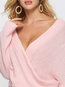V-neck Midi Loose Elegant Plain Sweater (Style V200871)