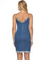 Sexy Bodycon Spaghetti Strap Plain Button Bodycon Dresses (Style V200883)