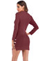 Sexy Bodycon Plain Button Bodycon Dresses (Style V200889)