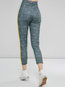 Ankle Length Slim Western Patchwork Plaid Casual Pants (Style V200892)