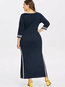 Pencil Round Neck Plain Cut Out Polyester Maxi Dresses (Style V200893)