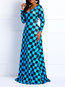 Western Expansion V-neck Plaid Print Maxi Dresses (Style V200894)