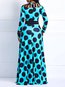 Vintage Expansion Round Neck Polka Dot Print Maxi Dresses (Style V200895)