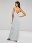 Bohemian Spaghetti Strap Plain Backless Cotton Blends Boho Dresses (Style V200898)