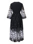 Travel Look Expansion V-neck Floral Print Maxi Dresses (Style V200902)