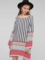 Casual Straight Round Neck Striped Patchwork Casual Dresses (Style V200907)