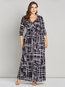 Western Expansion Geometric Print Polyester Maxi Dresses (Style V200908)