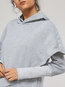 Hooded Midi Casual Plain Asymmetrical Hoodie (Style V200941)