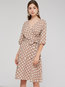 Vintage A-line Polka Dot Strappy Cotton Blends Knee Length Dresses (Style V200948)