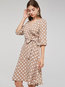 Vintage A-line Polka Dot Strappy Cotton Blends Knee Length Dresses (Style V200948)