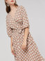 Vintage A-line Polka Dot Strappy Cotton Blends Knee Length Dresses (Style V200948)