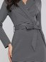 Office Bodycon Notched Striped Belt Knee Length Dresses (Style V200949)