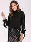 Standard Slim Date Night Plain Cotton Blouse (Style V200951)