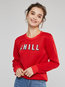 Round Neck Midi Loose Letter Cotton Hoodie (Style V200956)