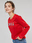 Round Neck Midi Loose Letter Cotton Hoodie (Style V200956)