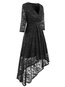 Sexy Asymmetrical V-neck Plain Asymmetrical Maxi Dresses (Style V200965)