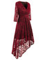 Sexy Asymmetrical V-neck Plain Asymmetrical Maxi Dresses (Style V200965)