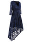 Sexy Asymmetrical V-neck Plain Asymmetrical Maxi Dresses (Style V200965)