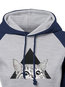 Hooded Standard Straight Color Block Pattern Hoodie (Style V200966)