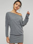 Sexy Bodycon Off The Shoulder Plain Thread Bodycon Dresses (Style V200970)