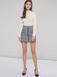 Mini A-line Fashion Patchwork Houndstooth Skirt (Style V200985)