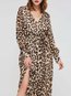 Sexy V-neck Leopard Print Chiffon Maxi Dresses (Style V200994)