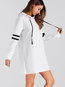 Casual Straight Hooded Striped Patchwork Casual Dresses (Style V201013)