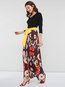 Travel Look Expansion Round Neck Striped Patchwork Maxi Dresses (Style V201024)