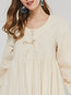 Country A-line Plain Ruffle Cotton Casual Dresses (Style V201039)