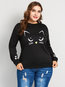 Standard Loose Casual Cartoon Pattern Hoodie (Style V201040)