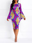 Western Bodycon Geometric Print Bodycon Dresses (Style V201049)