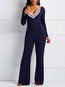 Maxi Slim Casual Striped Patchwork Jumpsuit (Style V201060)