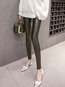Pu Leather Plain Leggings (Style V201065)