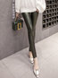 Pu Leather Plain Leggings (Style V201065)