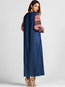 Muslim A-line Patchwork Maxi Dresses (Style V201076)