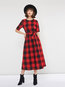 Casual A-line Plaid Polyester Casual Dresses (Style V201079)