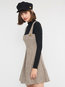 Casual A-line Square Neck Plaid Wool Blends Casual Dresses (Style V201084)
