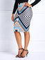 Mini Pencil Pattern Wool Blends Striped Skirt (Style V201098)