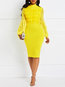 Bodycon Plain Patchwork Tulle Knee Length Dresses (Style V201107)