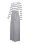 Casual A-line V-neck Striped Patchwork Casual Dresses (Style V201108)