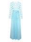 Casual A-line V-neck Striped Patchwork Casual Dresses (Style V201108)