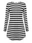Casual Trumpet Round Neck Striped Print Casual Dresses (Style V201115)