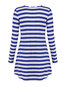 Casual Trumpet Round Neck Striped Print Casual Dresses (Style V201115)