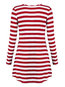 Casual Trumpet Round Neck Striped Print Casual Dresses (Style V201115)