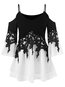 V-neck Midi Loose Polyester Patchwork T Shirt (Style V201123)